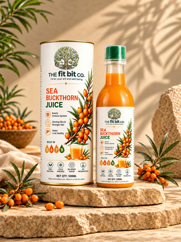 The Fit Bit Co. Cold-Pressed Himalayan Sea Buckthorn Juice | 500ml | Superfruit for Skin, Hair & Immunity